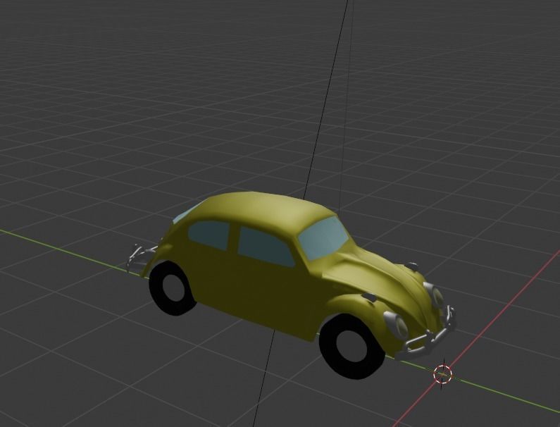 Volkswagen Beetle low poly game ready model asset Low-poly 3D model_3