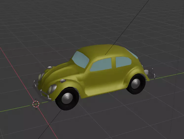 Volkswagen Beetle low poly game ready model asset Low-poly 3D model_0