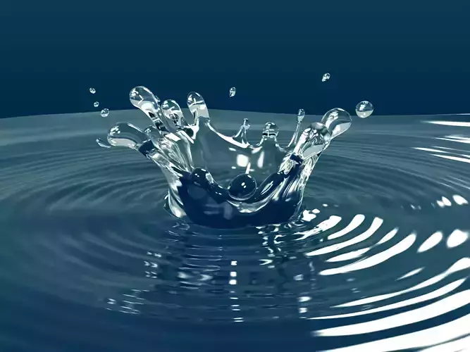 Water Crown Splash Low-poly 3D model