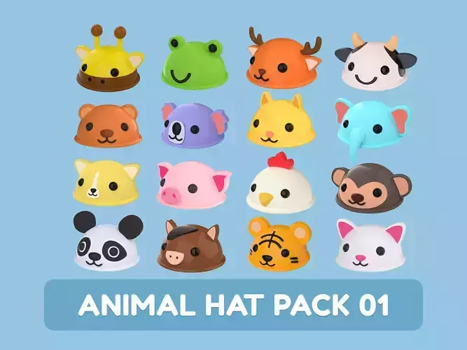 Cartoon Animal Hat Cute Pack 01