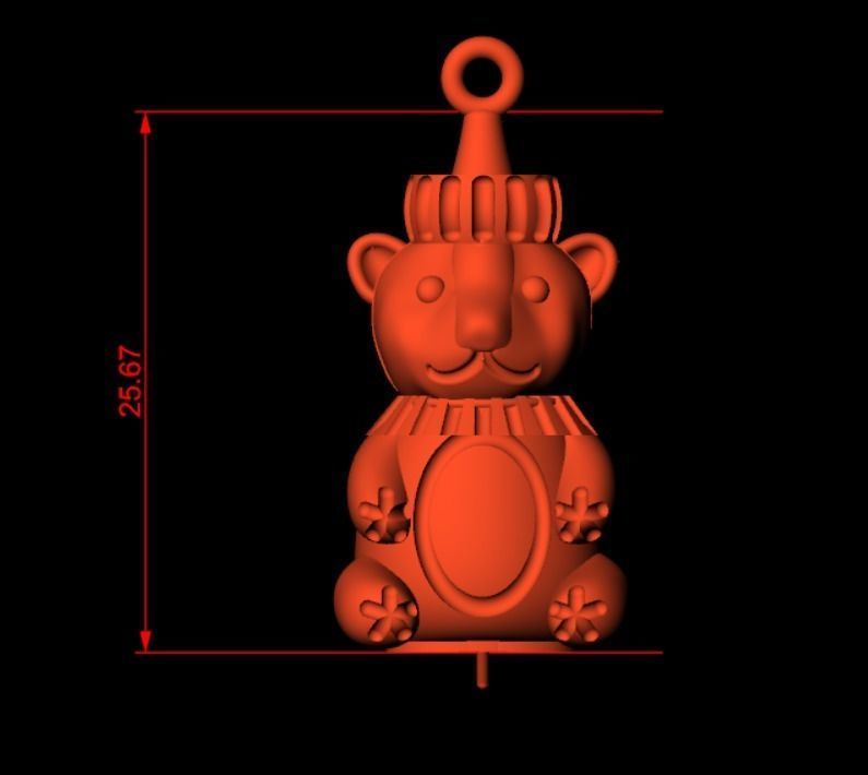 Tedy Pendent 3D print model_5