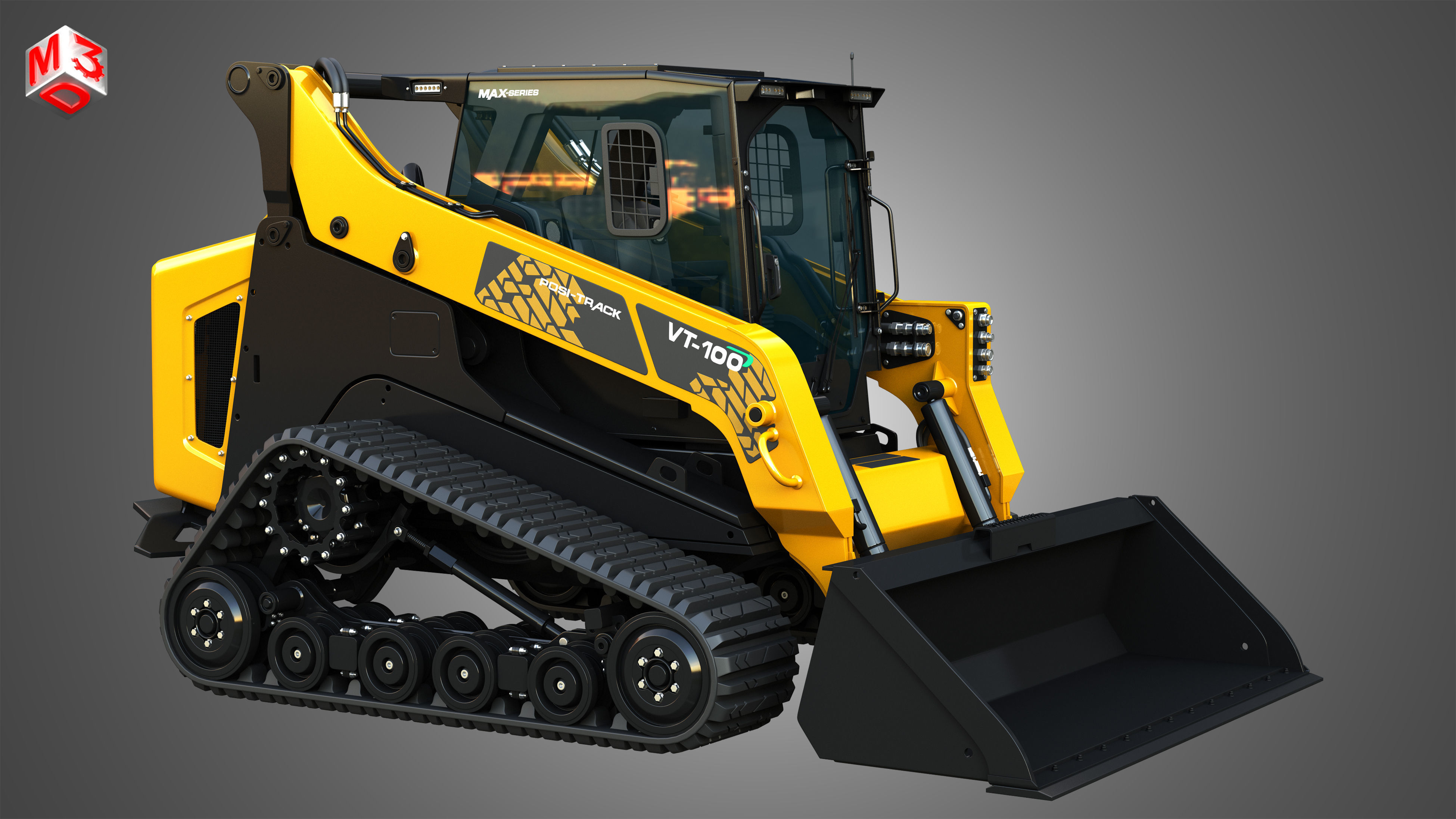 VT-100 Compact Track Loader - Bucket 3D model_16