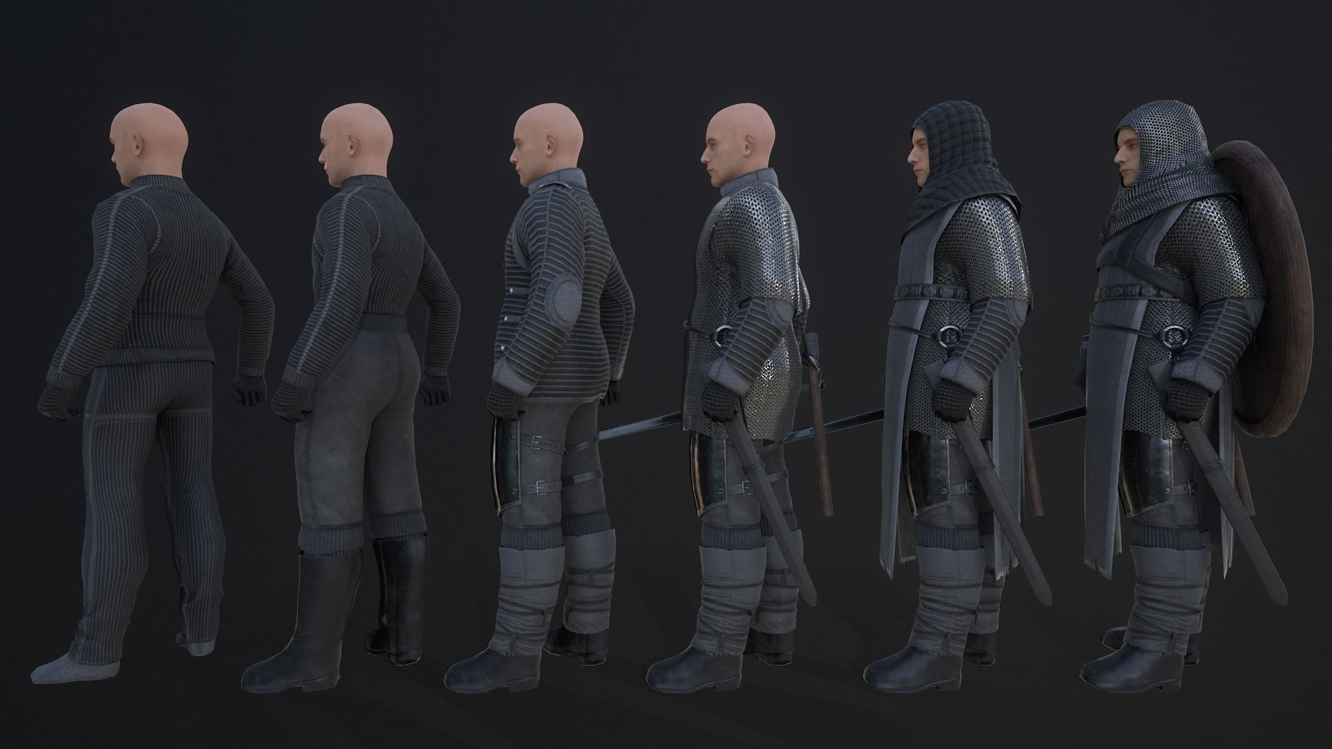 TAB Medieval Knight - 8 Low-poly 3D model_4