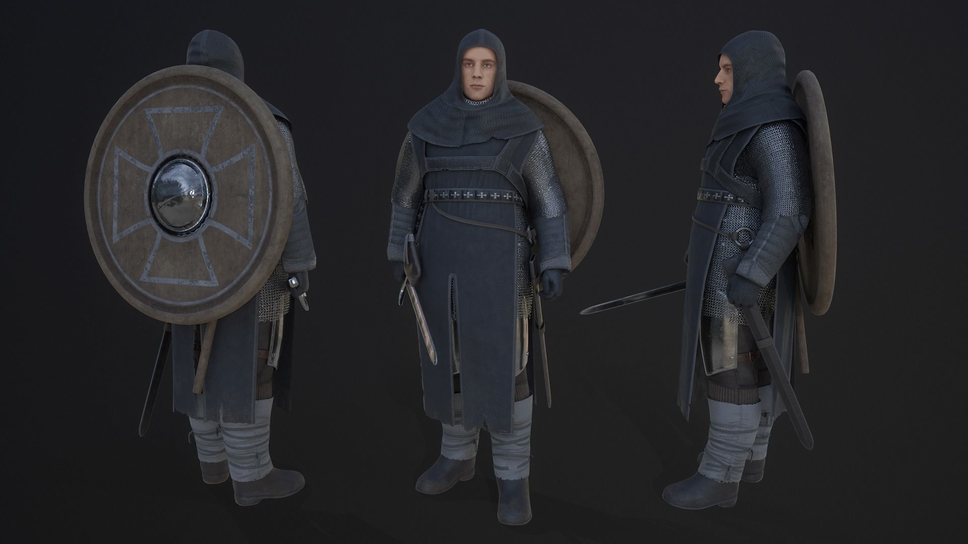 TAB Medieval Knight - 8 Low-poly 3D model_3