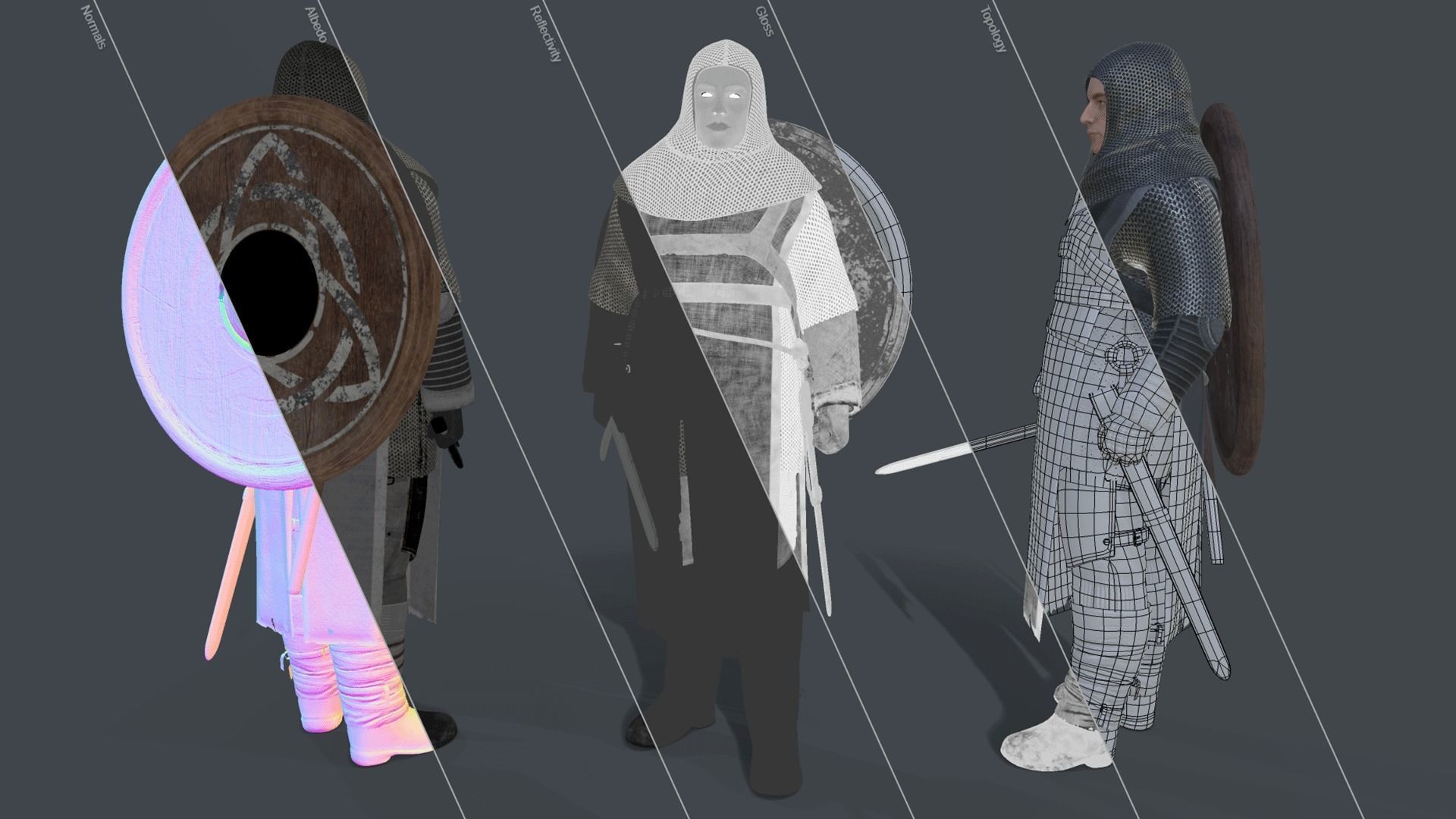 TAB Medieval Knight - 8 Low-poly 3D model_15