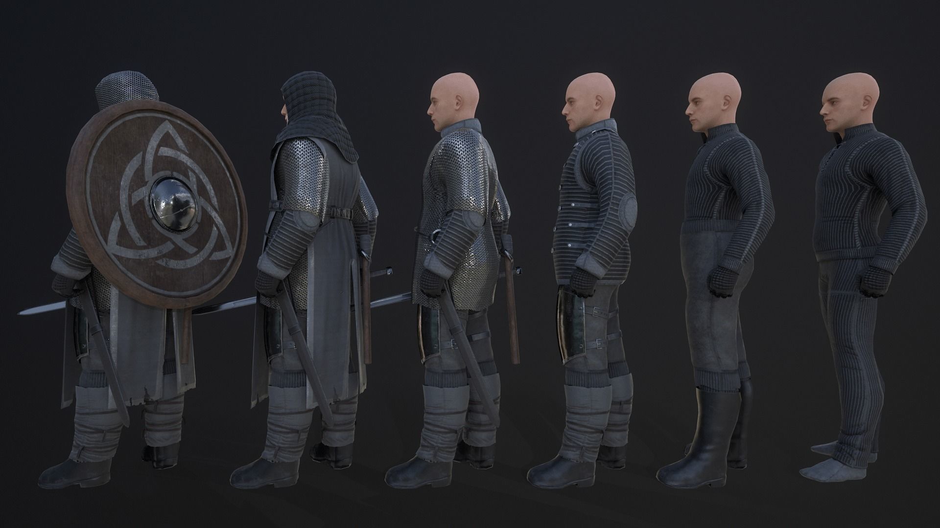 TAB Medieval Knight - 8 Low-poly 3D model_5