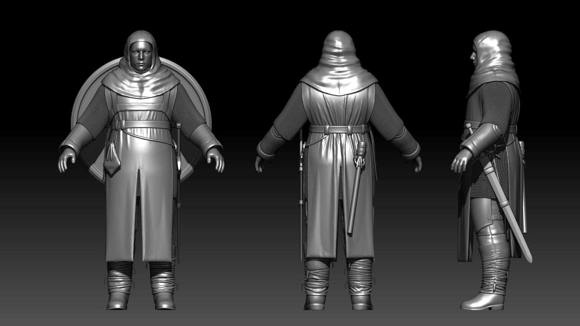 TAB Medieval Knight - 8 Low-poly 3D model_16