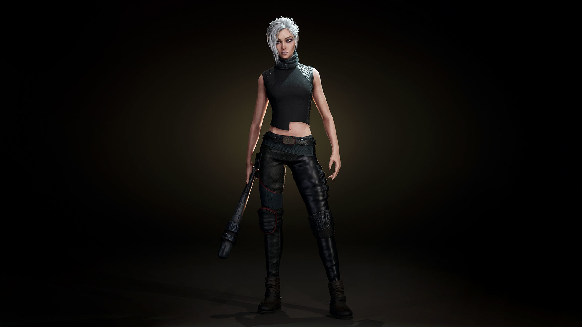 Adventure Girl 1  game character Low-poly 3D model_9