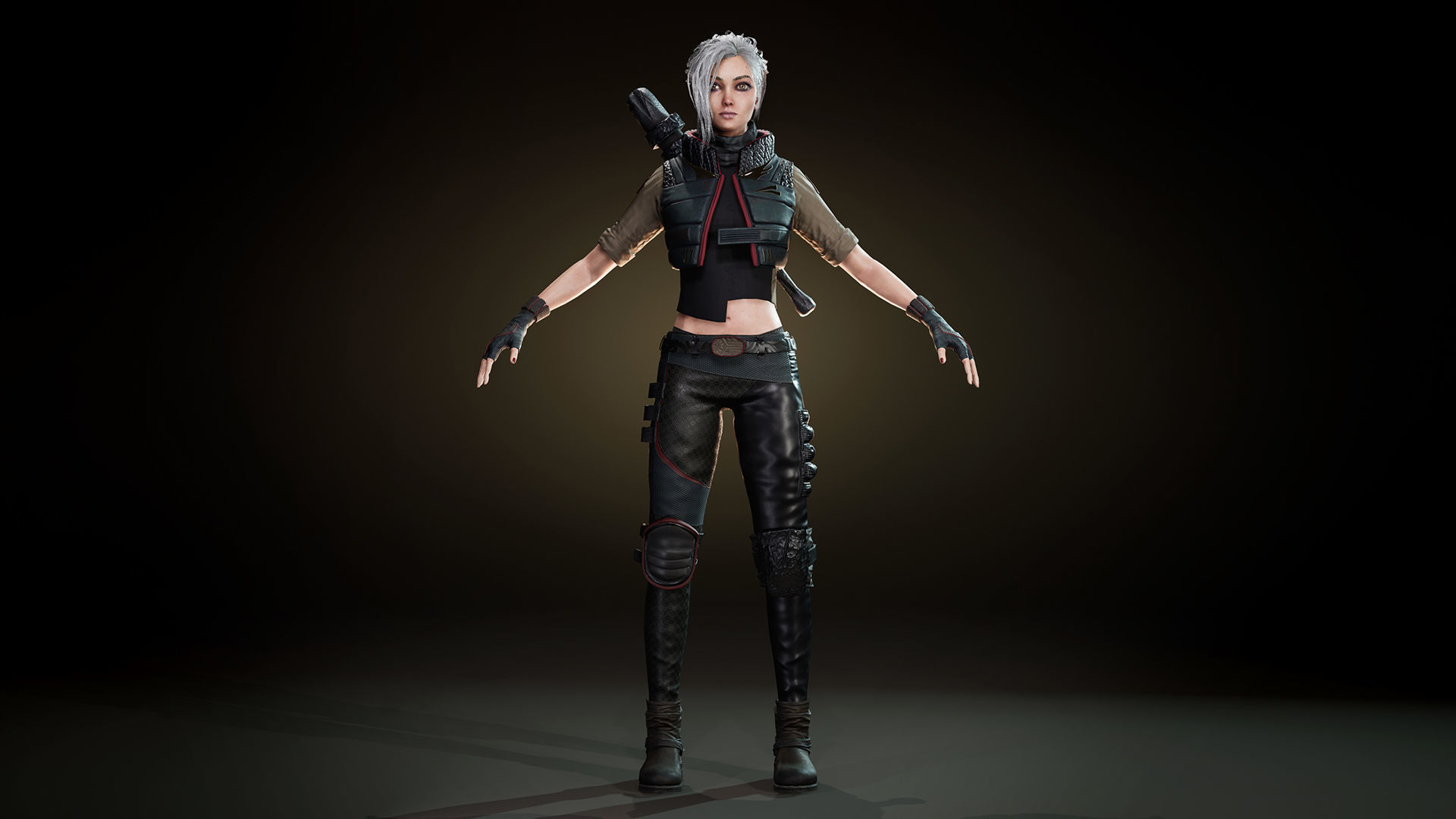 Adventure Girl 1  game character Low-poly 3D model_3