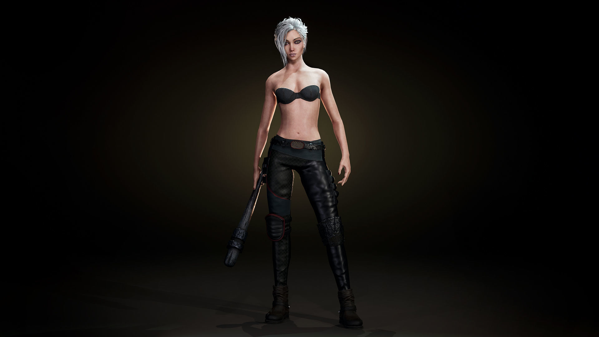 Adventure Girl 1  game character Low-poly 3D model_11