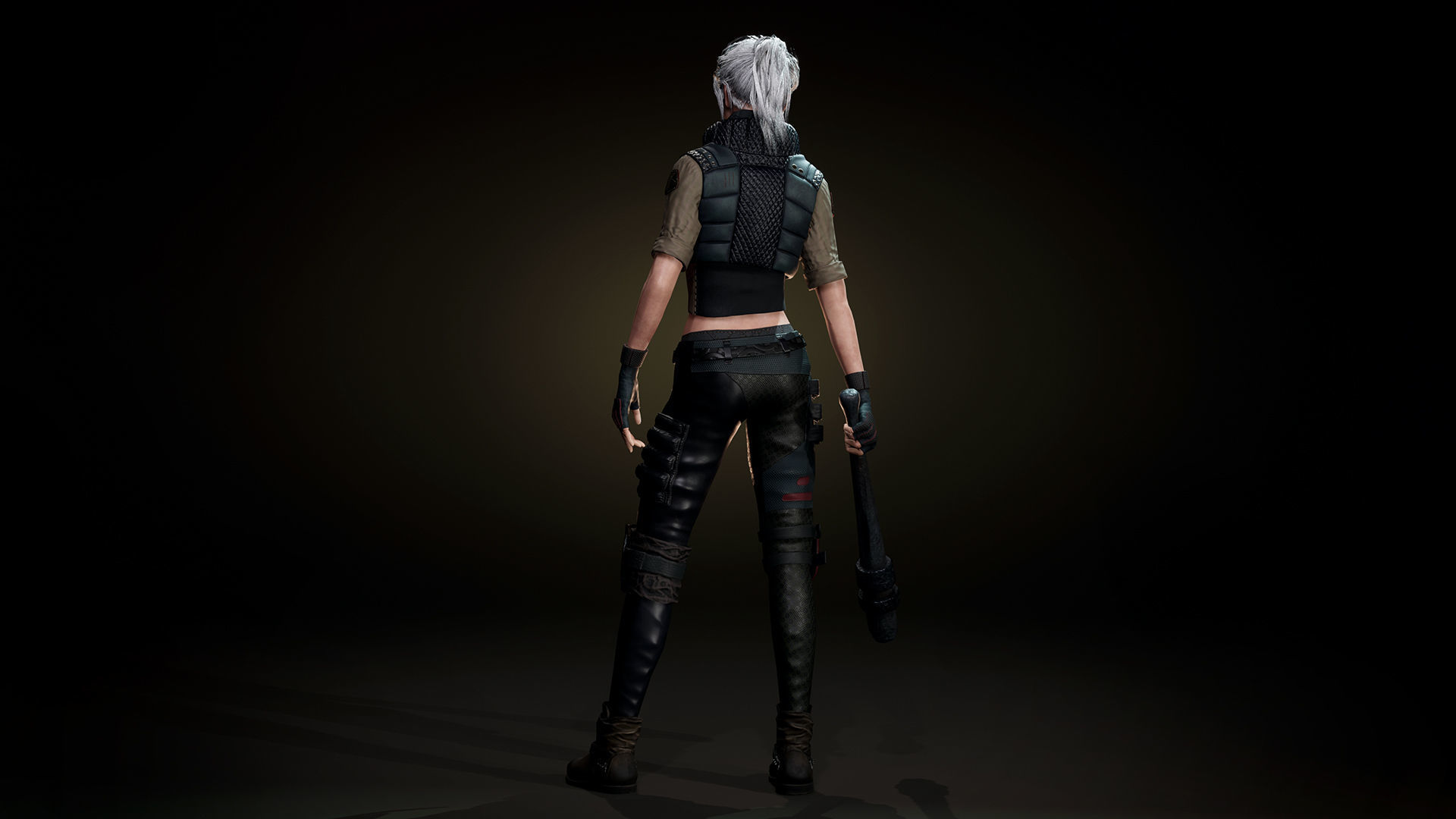 Adventure Girl 1  game character Low-poly 3D model_6