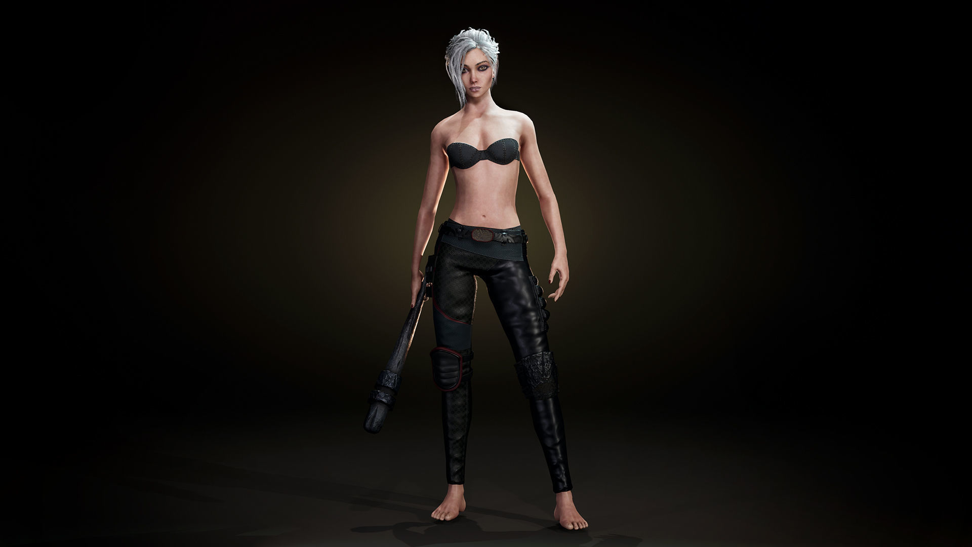 Adventure Girl 1  game character Low-poly 3D model_12