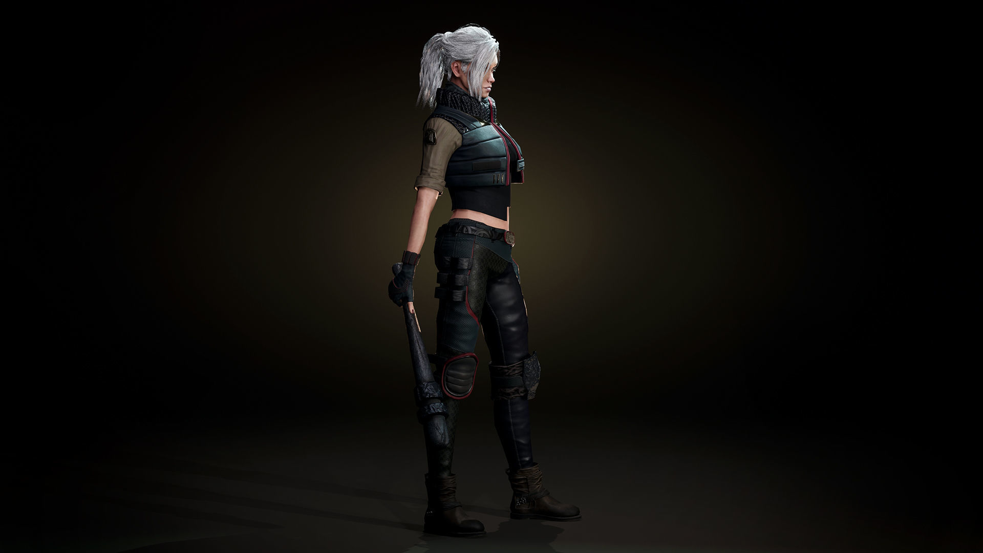 Adventure Girl 1  game character Low-poly 3D model_5