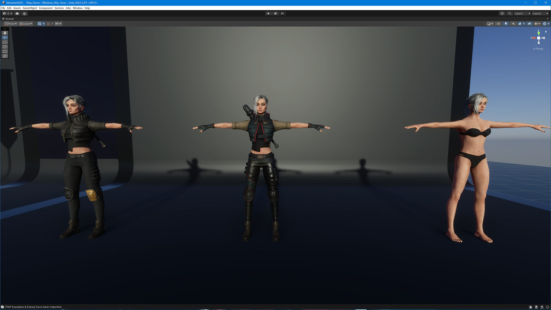 Adventure Girl 1  game character Low-poly 3D model_22