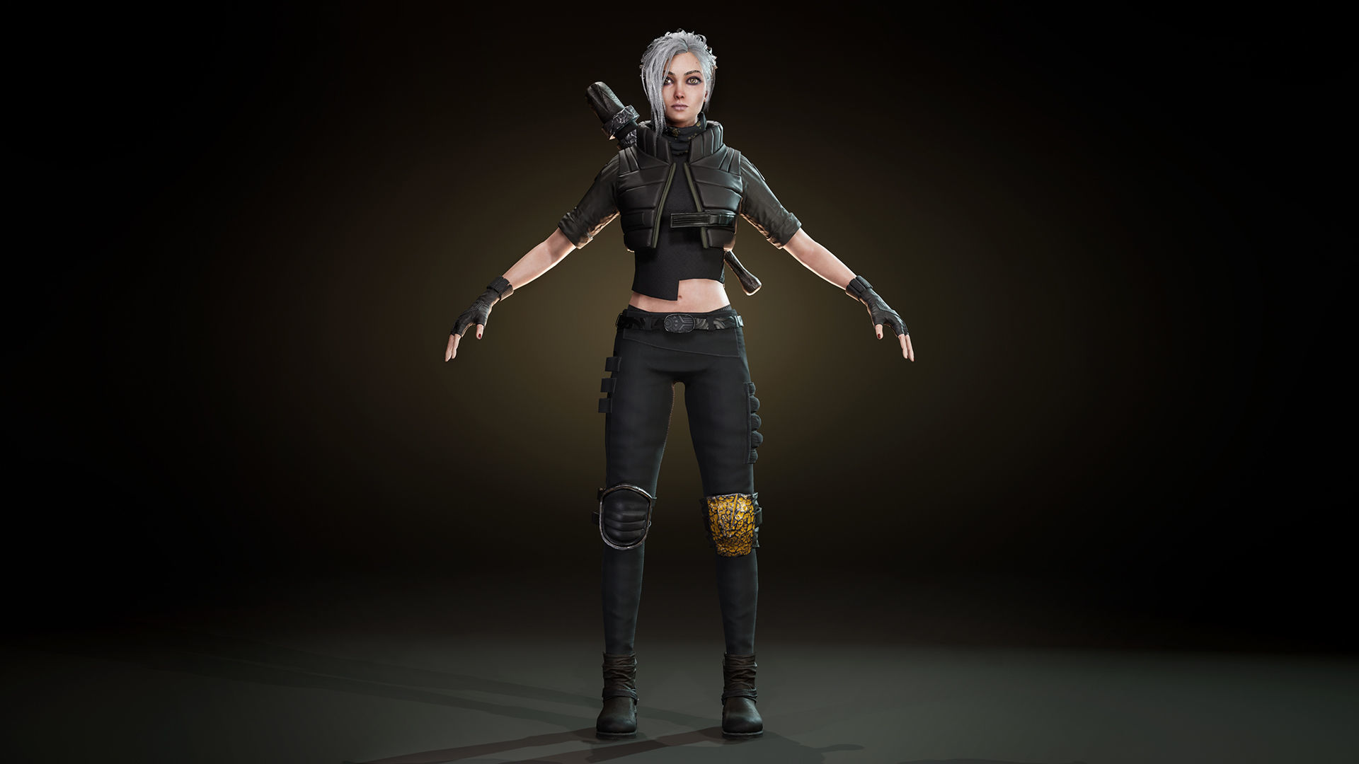 Adventure Girl 1  game character Low-poly 3D model_4