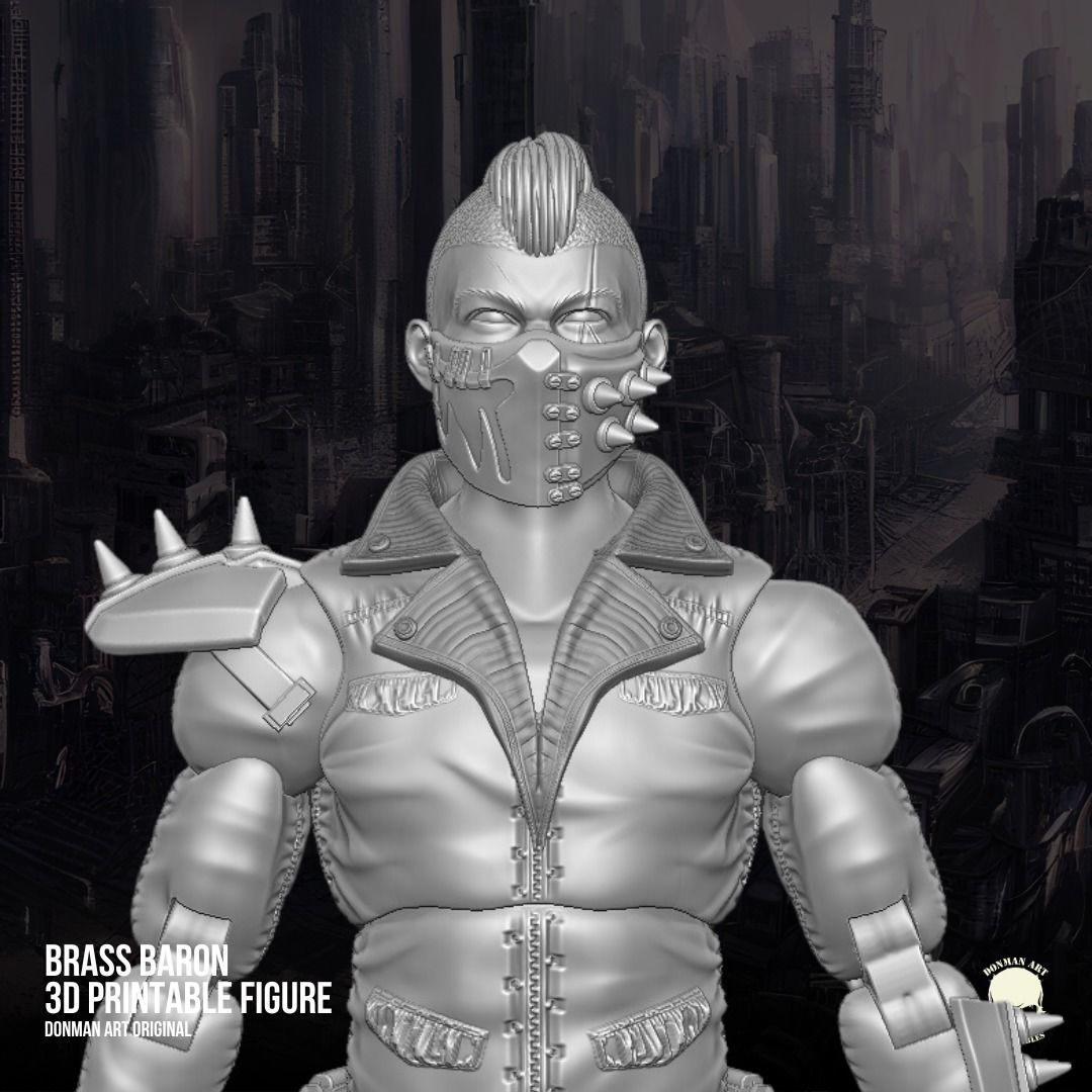Brass Baron Donman art Original 3D printable full action figure 3D print model_20