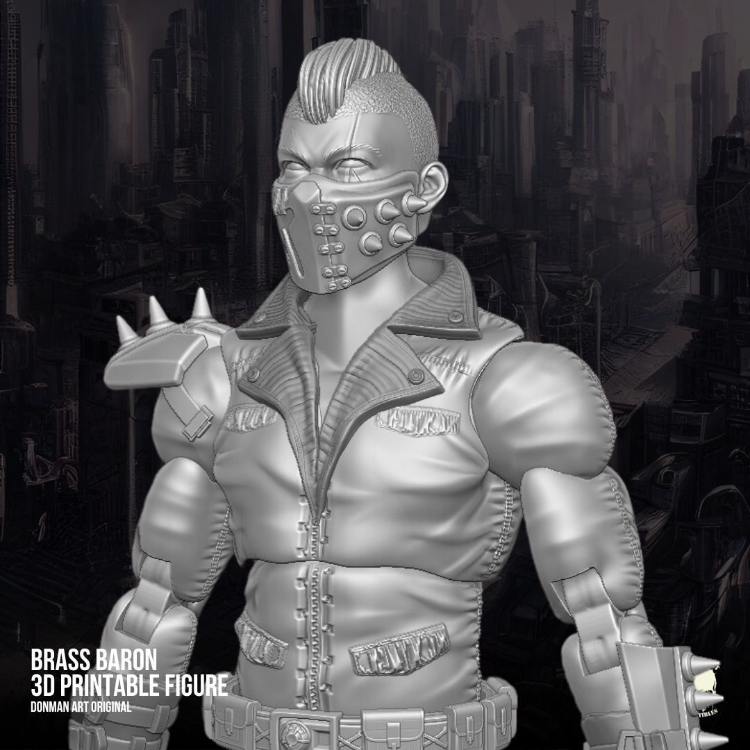 Brass Baron Donman art Original 3D printable full action figure 3D print model_14