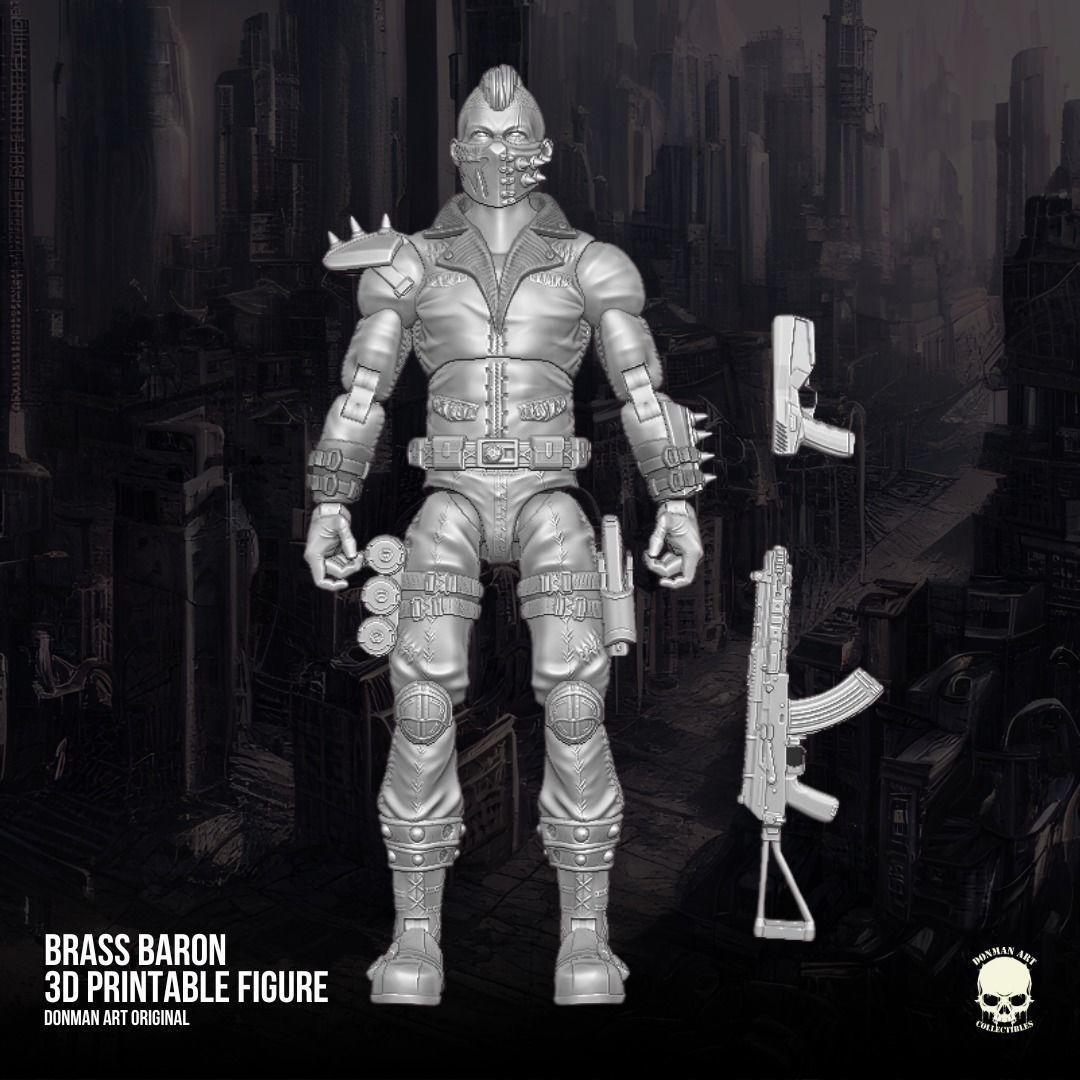 Brass Baron Donman art Original 3D printable full action figure 3D print model_17