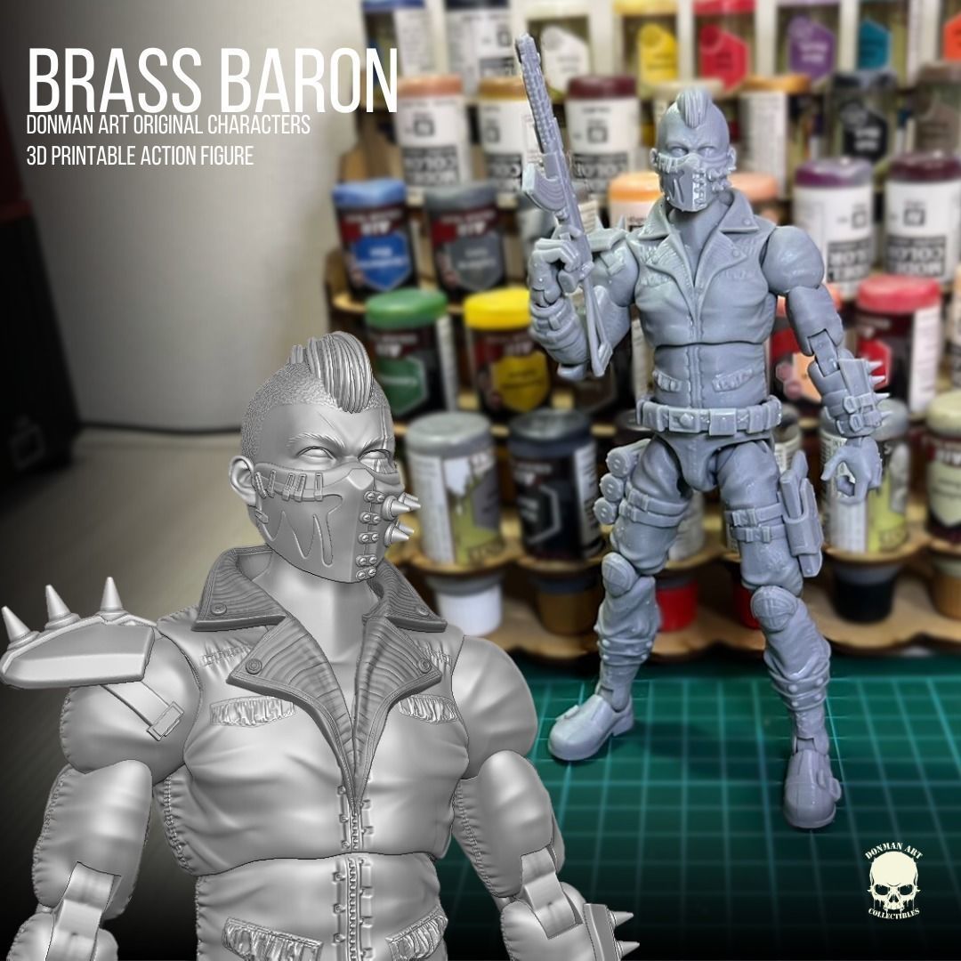 Brass Baron Donman art Original 3D printable full action figure 3D print model_19