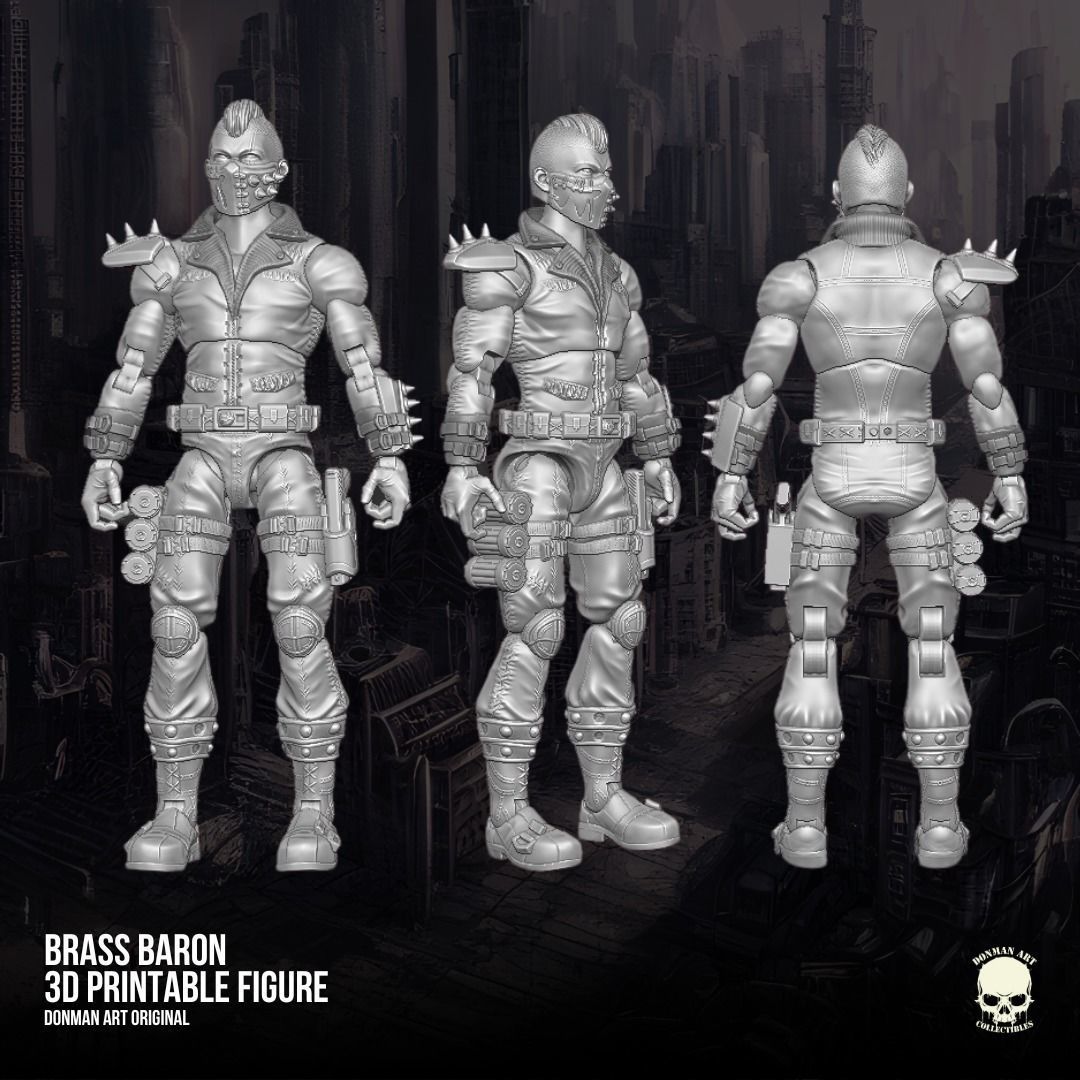 Brass Baron Donman art Original 3D printable full action figure 3D print model_6