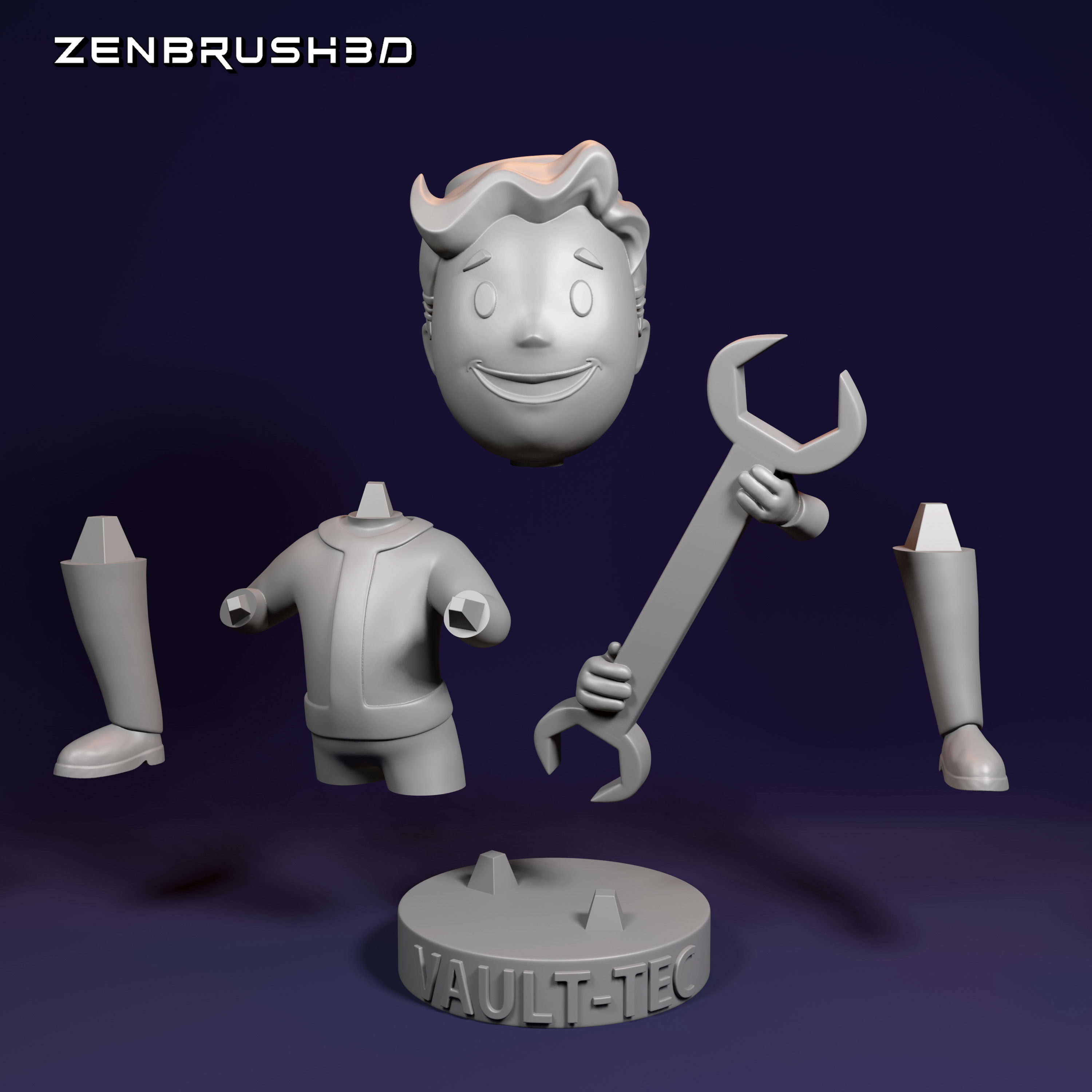 BOBBLEHEAD PACK - FALLOUT 3D PRINTING - STL 3D print model_7