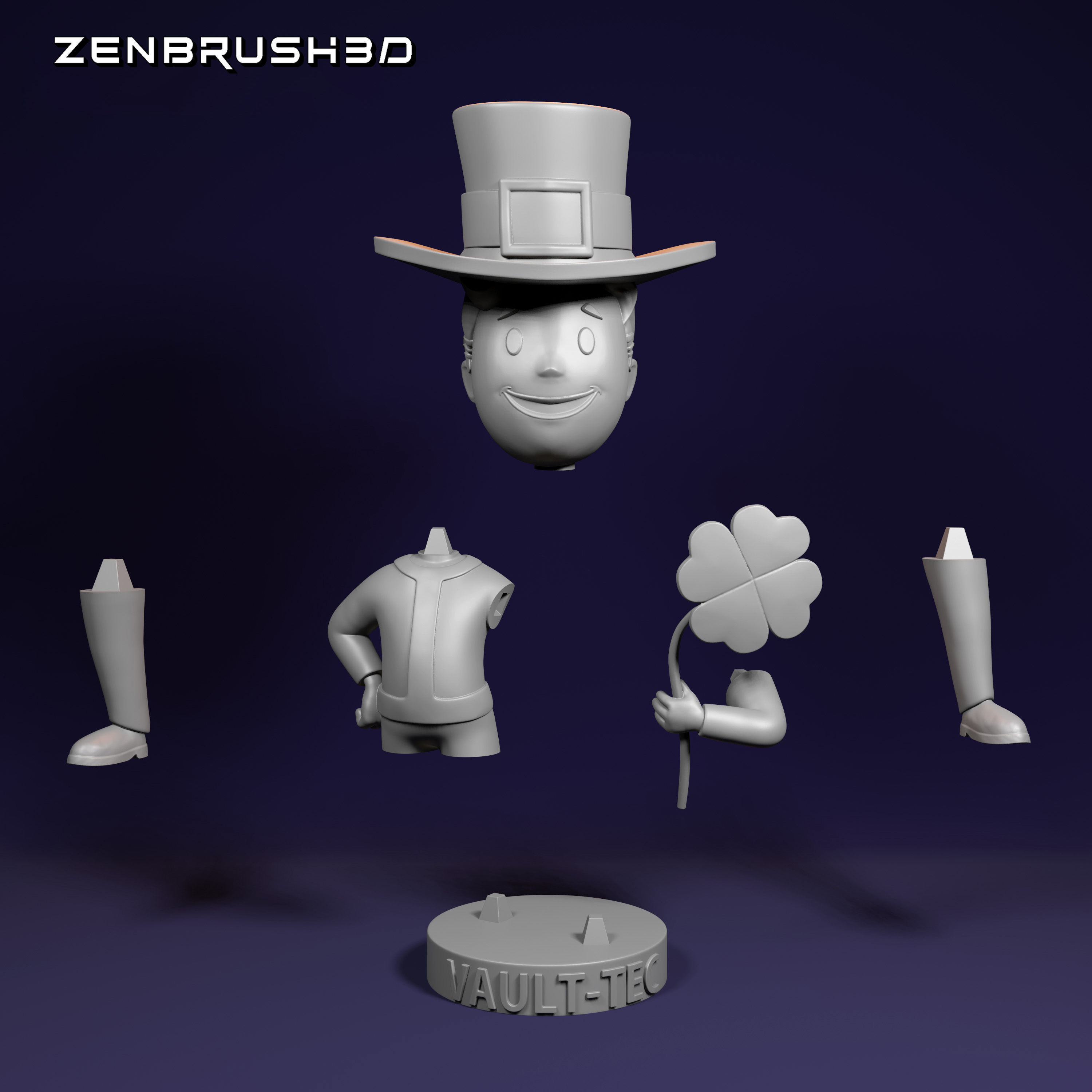 BOBBLEHEAD PACK - FALLOUT 3D PRINTING - STL 3D print model_10