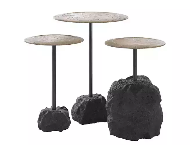 Raw Natural Side Tables 3D model