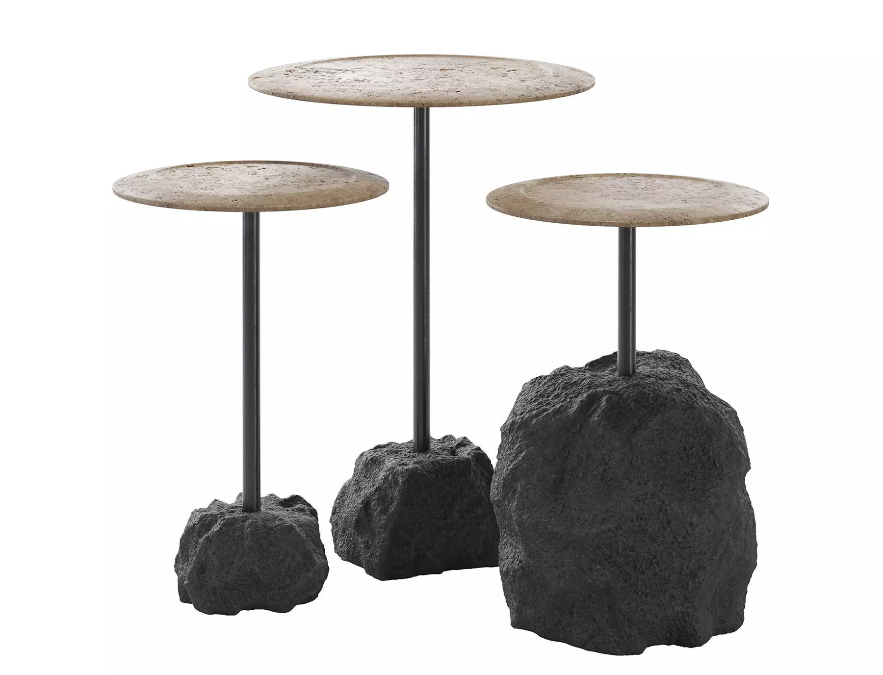 Raw Natural Side Tables 3D model_0