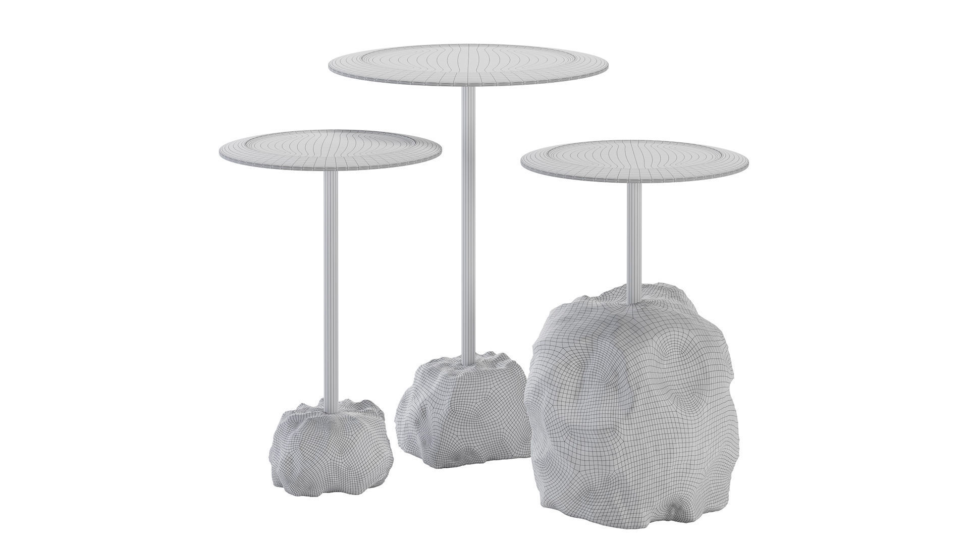Raw Natural Side Tables 3D model_2