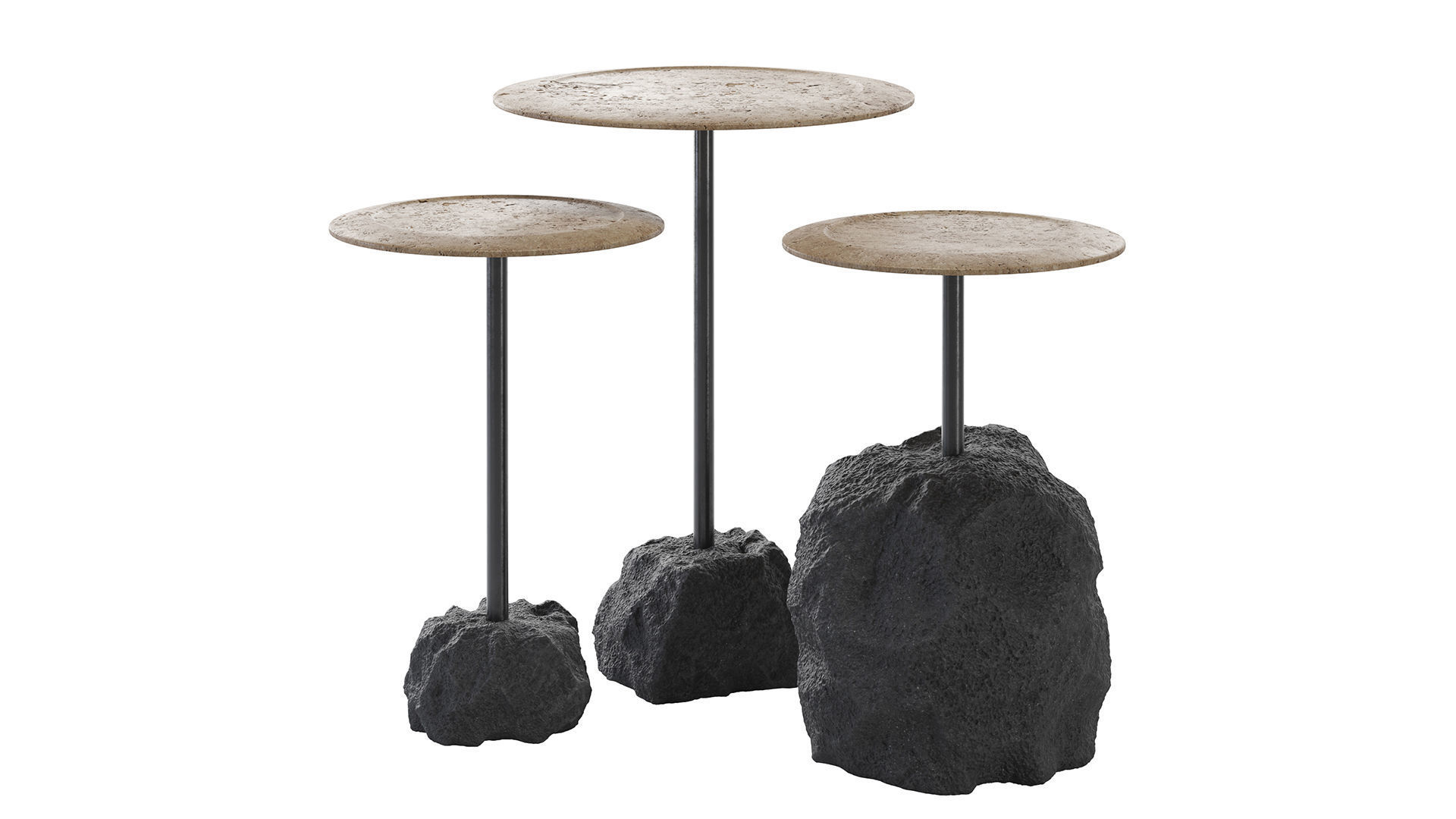 Raw Natural Side Tables 3D model_1