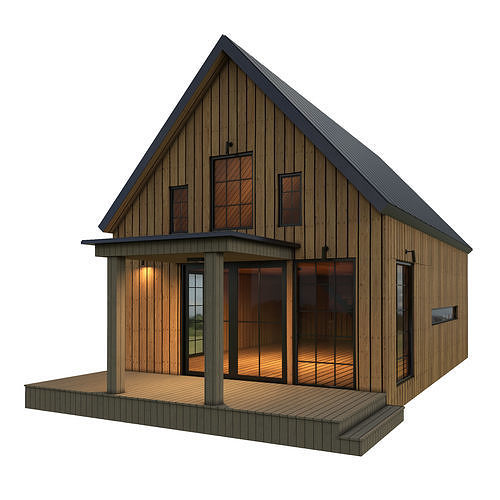barn house 3D model 2