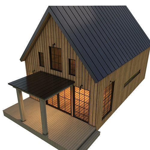 barn house 3D model 4
