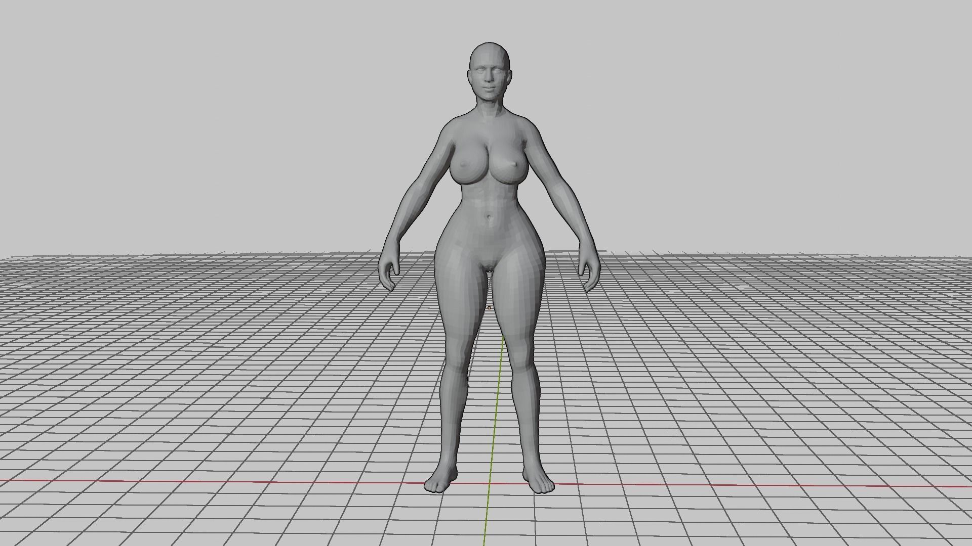 Curvy Female Base Mesh 3D Model 3D model_5