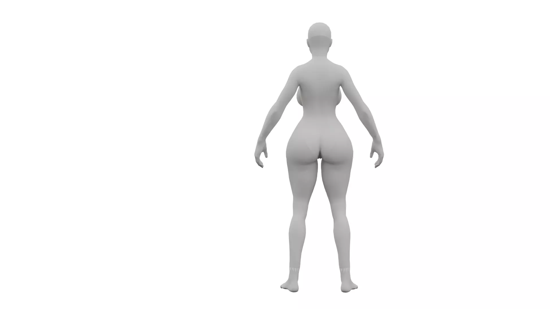 Curvy Female Base Mesh 3D Model 3D model_0