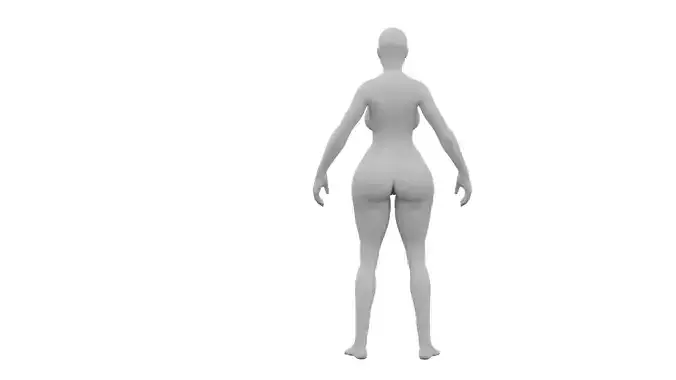 Curvy Female Base Mesh 3D Model
