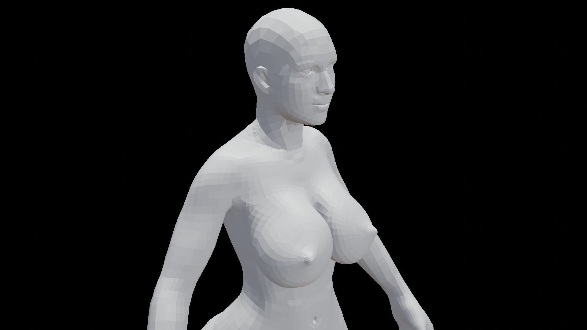 Curvy Female Base Mesh 3D Model 3D model_9