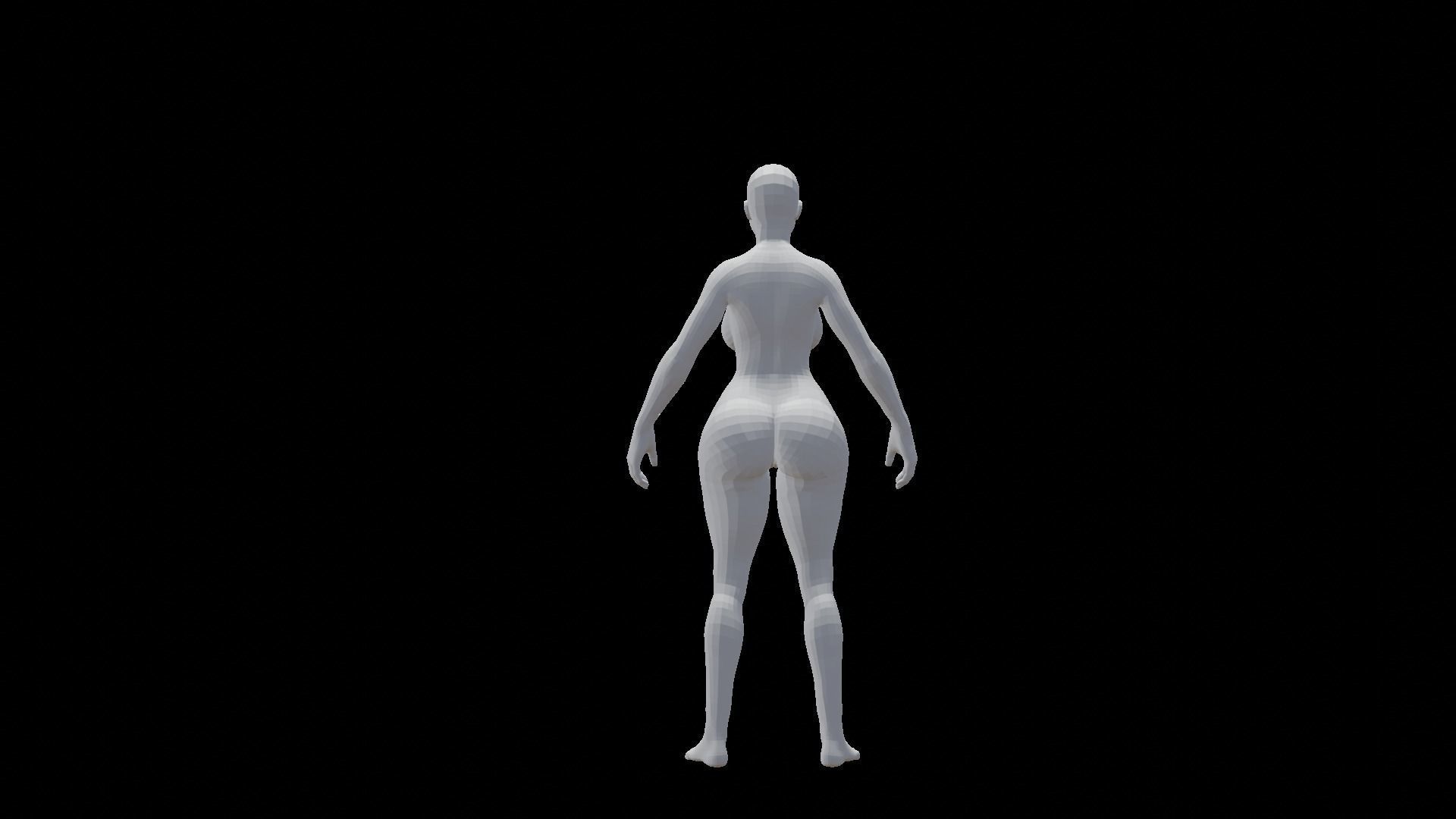 Curvy Female Base Mesh 3D Model 3D model_7