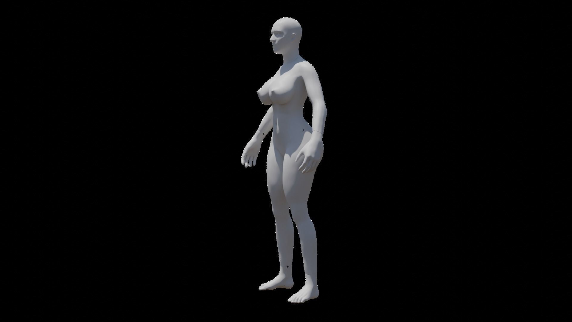 Curvy Female Base Mesh 3D Model 3D model_6