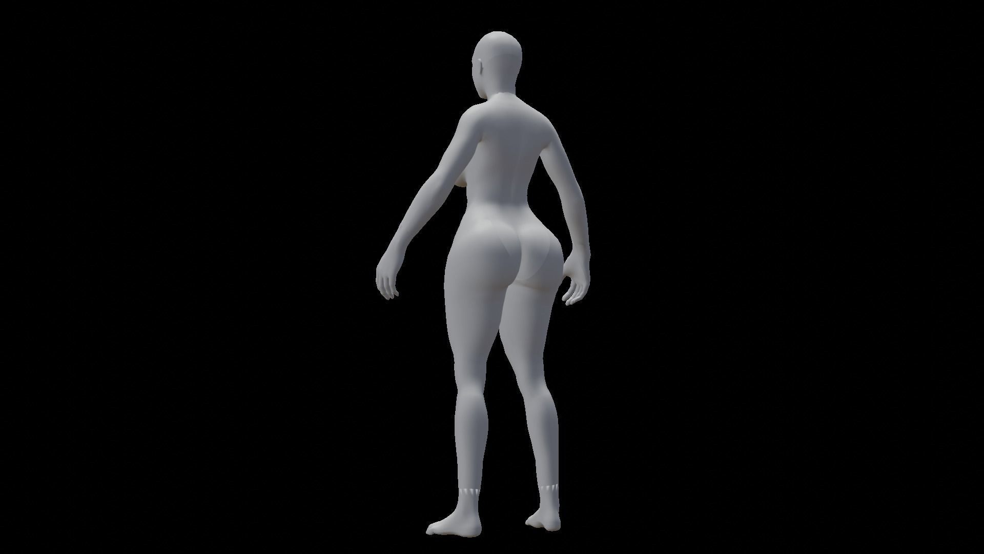 Curvy Female Base Mesh 3D Model 3D model_11