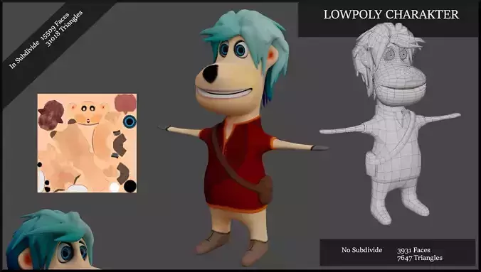 Comic Charakter  Lowpoly