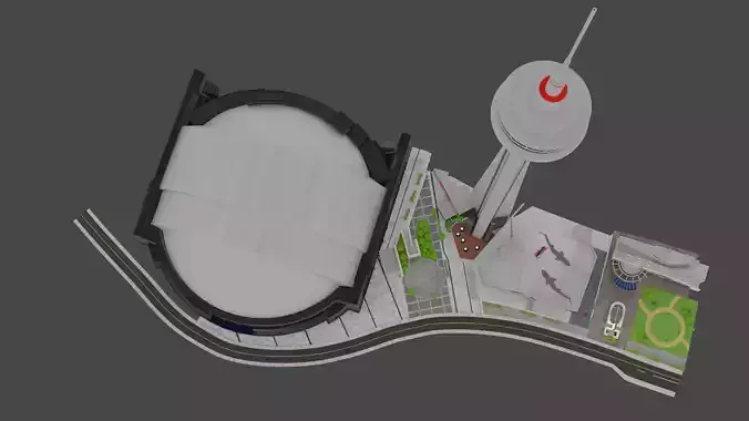  Low Poly downtown Toronto Low-poly 3D model