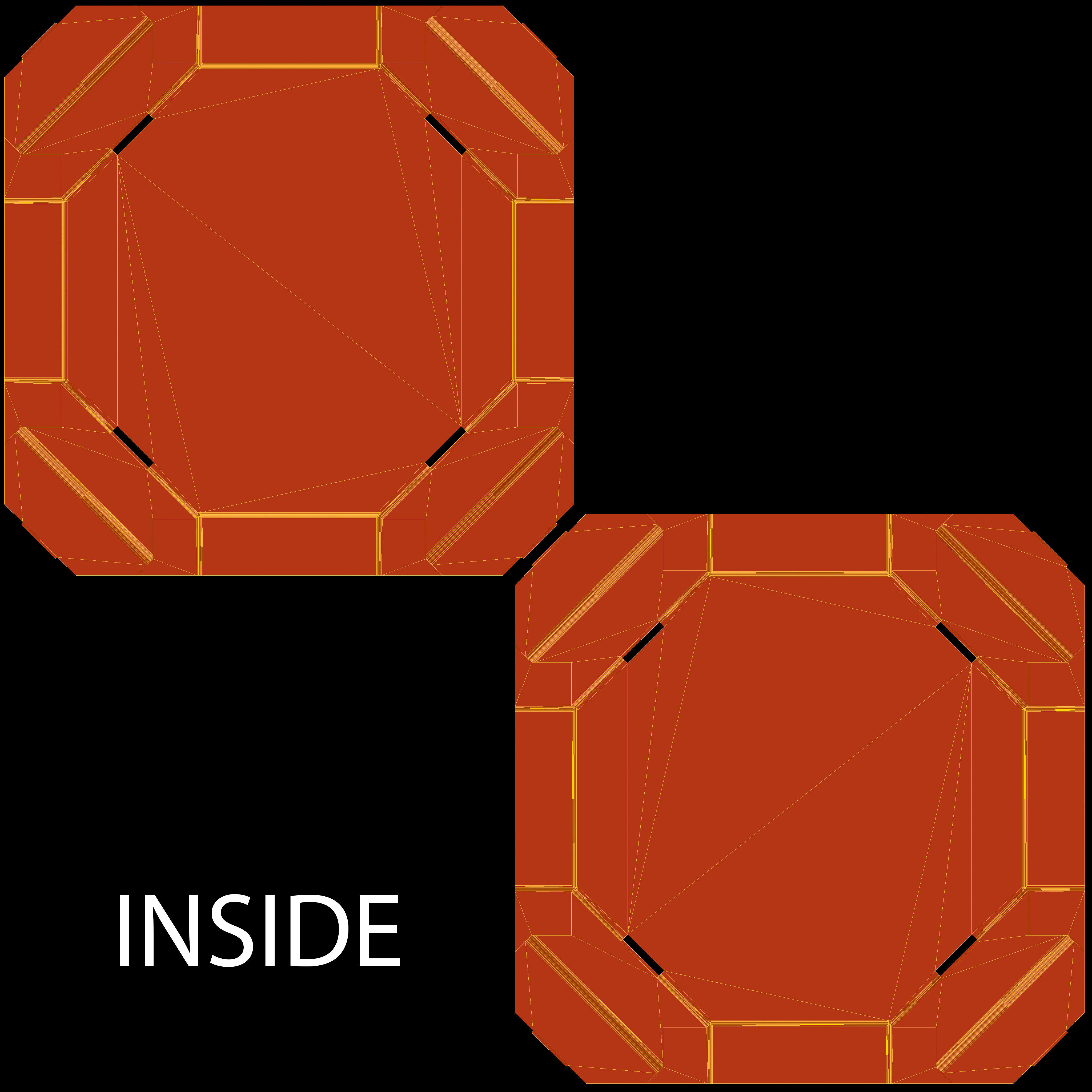 Octagon Cardboard Pizza Box  350x350x50mm with DIE-CUT IN FILES Texture_11