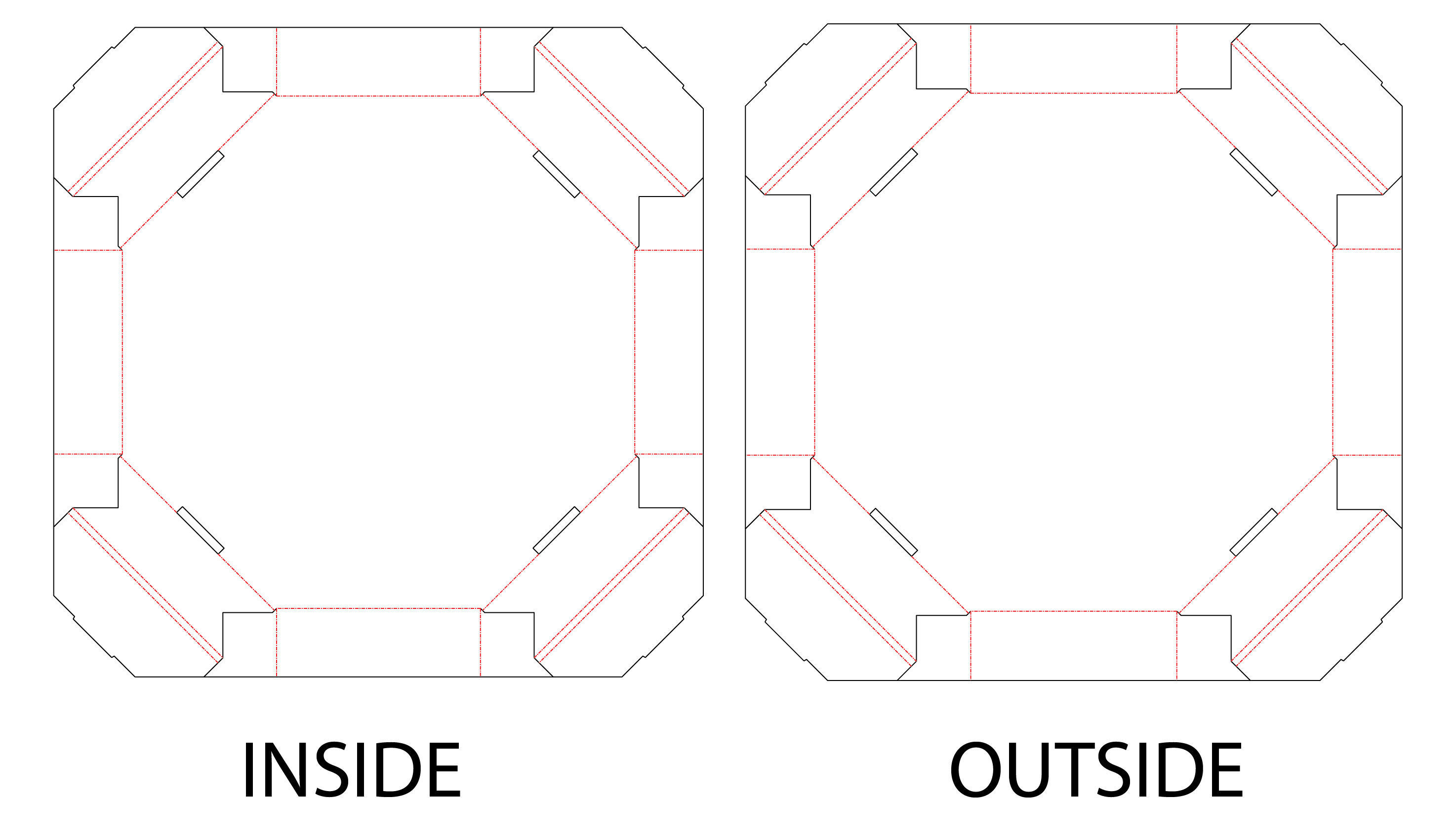 Octagon Cardboard Pizza Box  350x350x50mm with DIE-CUT IN FILES Texture_13