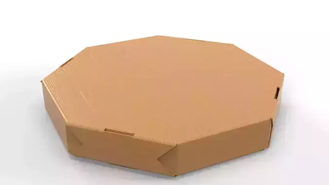 Octagon Cardboard Pizza Box  350x350x50mm with DIE-CUT IN FILES
