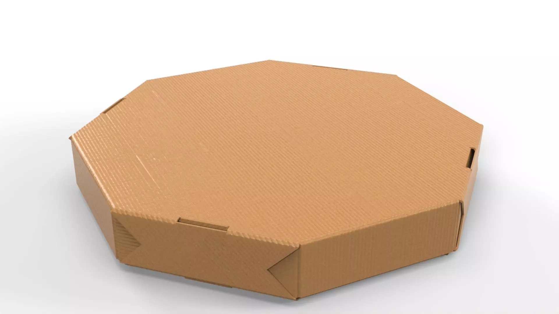 Octagon Cardboard Pizza Box  350x350x50mm with DIE-CUT IN FILES Texture_0