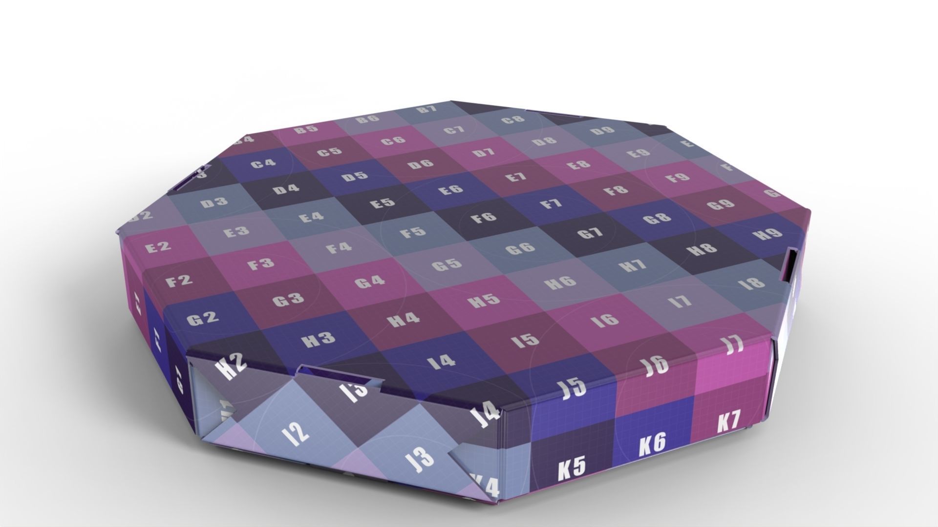 Octagon Cardboard Pizza Box  350x350x50mm with DIE-CUT IN FILES Texture_6