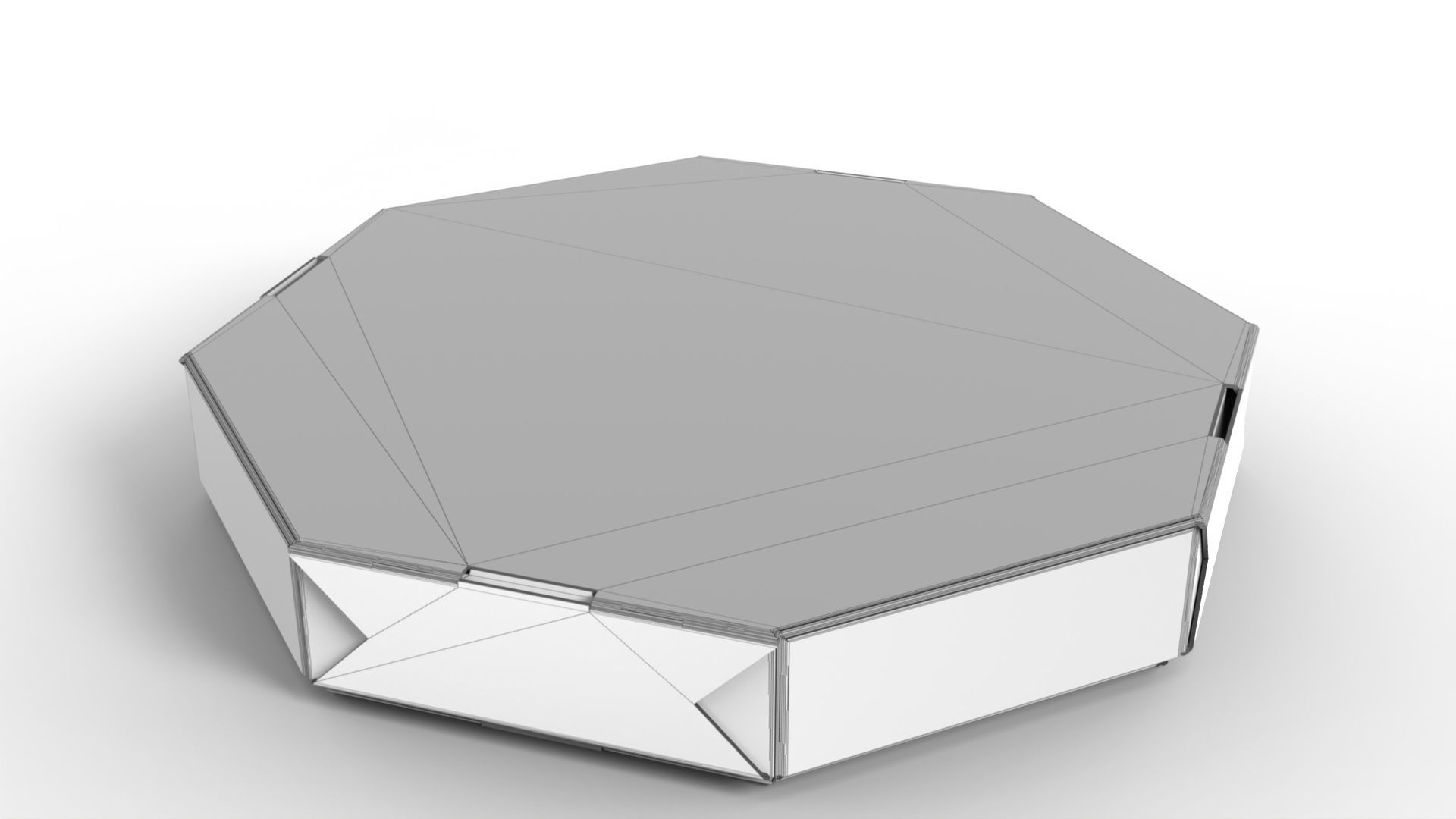 Octagon Cardboard Pizza Box  350x350x50mm with DIE-CUT IN FILES Texture_3