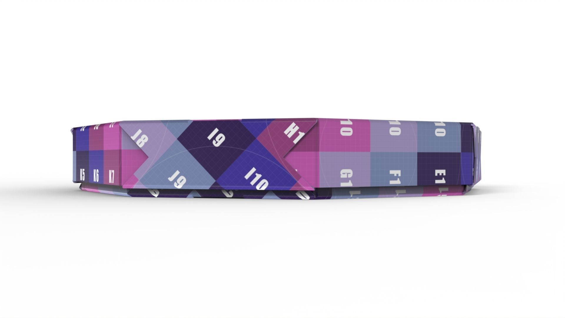 Octagon Cardboard Pizza Box  350x350x50mm with DIE-CUT IN FILES Texture_8