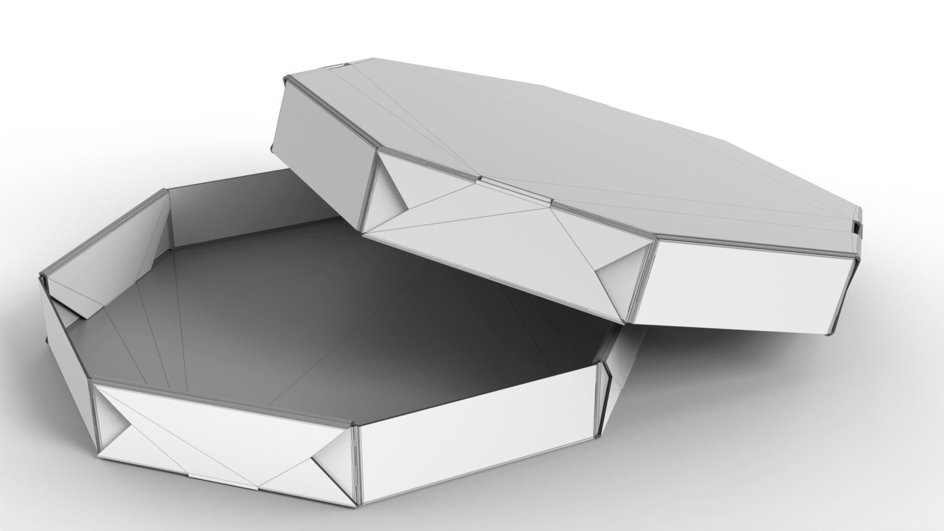 Octagon Cardboard Pizza Box  350x350x50mm with DIE-CUT IN FILES Texture_4