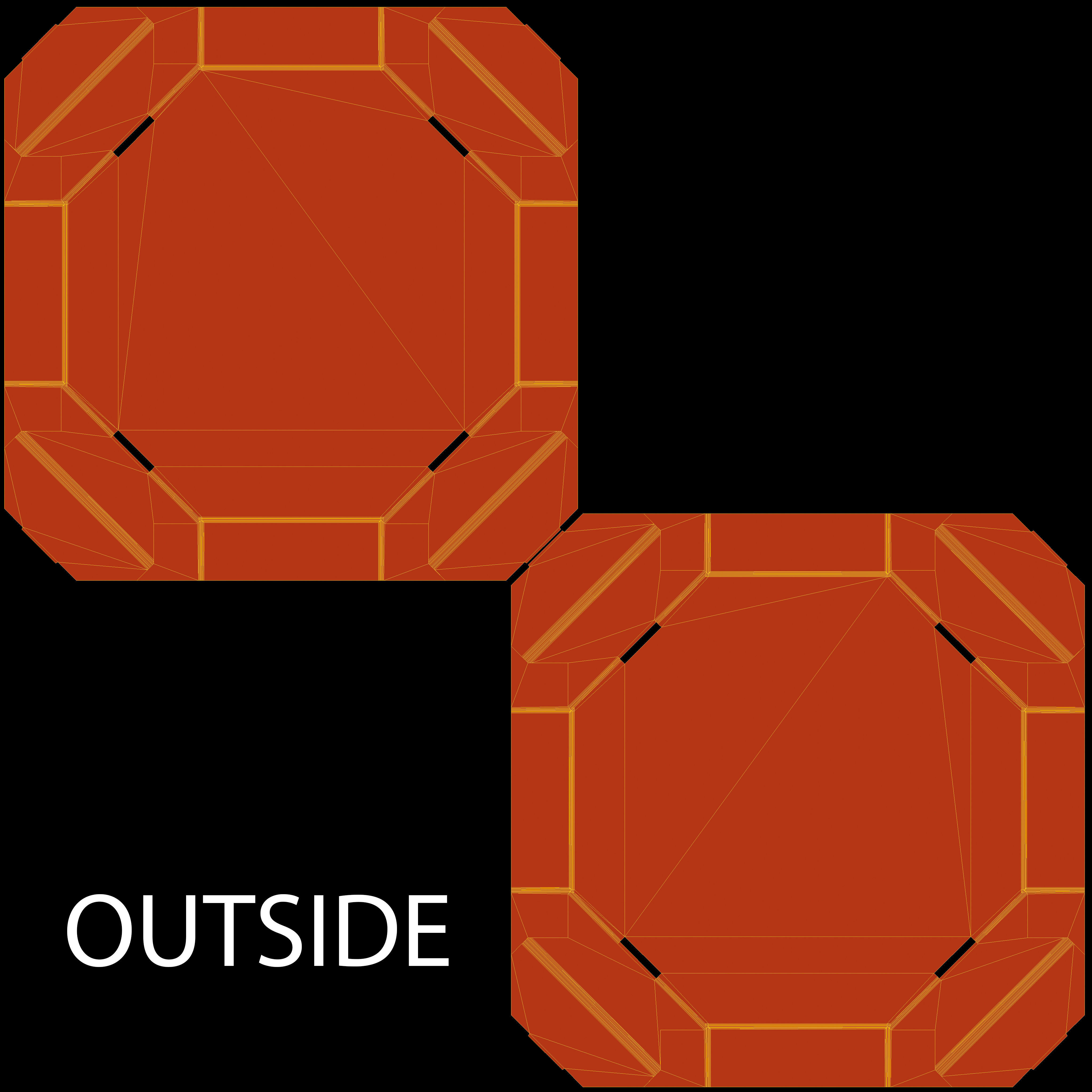 Octagon Cardboard Pizza Box  350x350x50mm with DIE-CUT IN FILES Texture_12